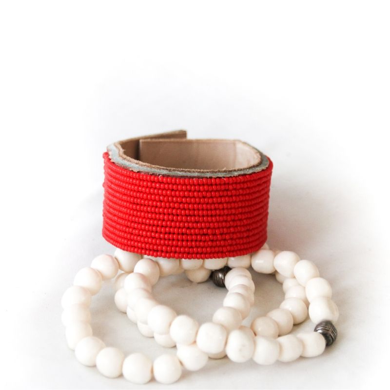 RoHo - Red Amani Leather Bracelet