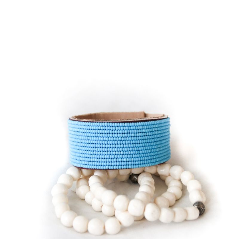 RoHo Fair Trade Turquoise Amani Leather Bracelet