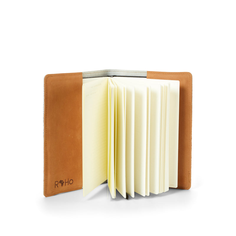 The inside of RoHo's Handcrafted Beautiful Hide Journals Handmade by Artisans in Kenya