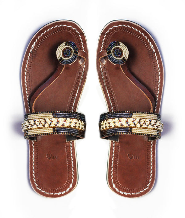 RoHo Amani Sandal beaded leather Kenyan sandal
